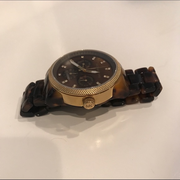 Michael Kors Tortoise Watch- Have box & links - Picture 2 of 5